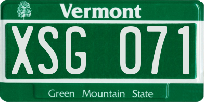 VT license plate XSG071