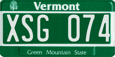 VT license plate XSG074