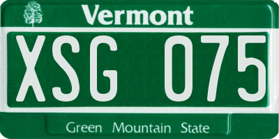 VT license plate XSG075