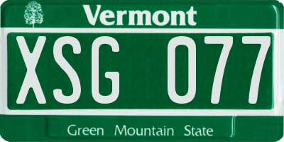 VT license plate XSG077