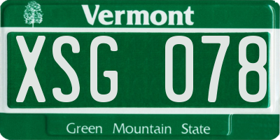 VT license plate XSG078