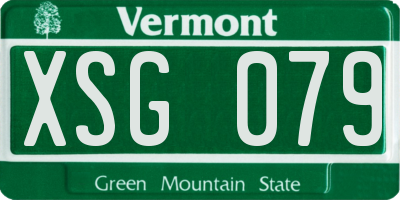 VT license plate XSG079