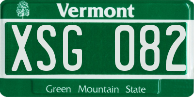 VT license plate XSG082