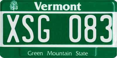 VT license plate XSG083