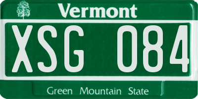 VT license plate XSG084