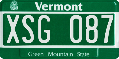 VT license plate XSG087