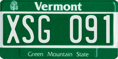 VT license plate XSG091