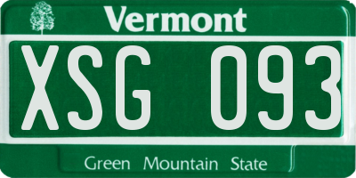VT license plate XSG093