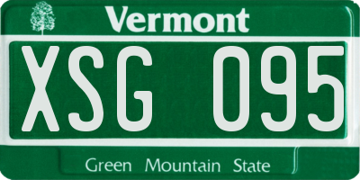 VT license plate XSG095