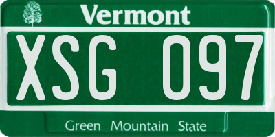 VT license plate XSG097