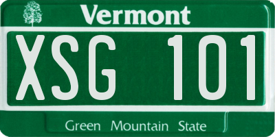 VT license plate XSG101