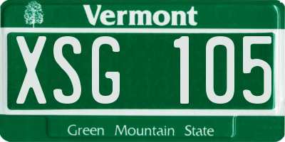 VT license plate XSG105