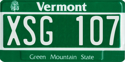 VT license plate XSG107