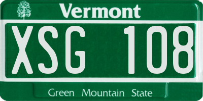 VT license plate XSG108