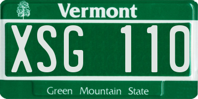 VT license plate XSG110