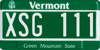VT license plate XSG111