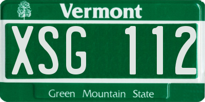VT license plate XSG112