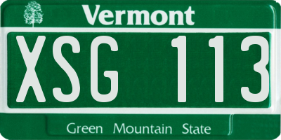 VT license plate XSG113