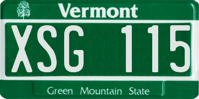 VT license plate XSG115