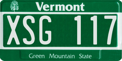 VT license plate XSG117