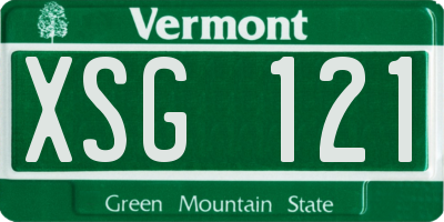 VT license plate XSG121