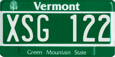 VT license plate XSG122