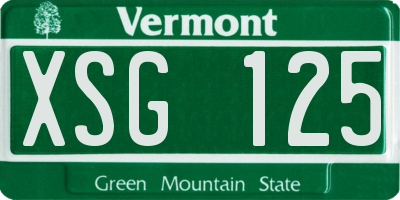 VT license plate XSG125