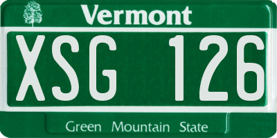 VT license plate XSG126
