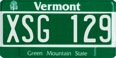 VT license plate XSG129