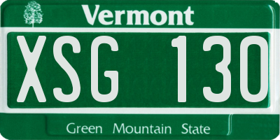 VT license plate XSG130