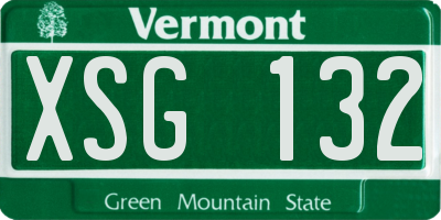 VT license plate XSG132