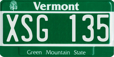 VT license plate XSG135