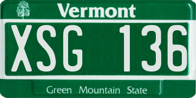 VT license plate XSG136