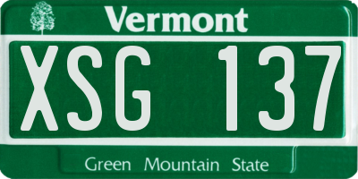 VT license plate XSG137