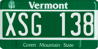 VT license plate XSG138