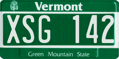 VT license plate XSG142