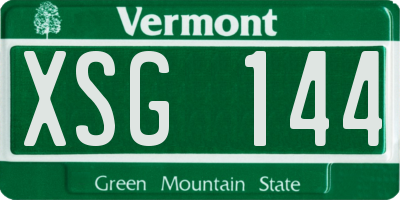 VT license plate XSG144