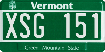 VT license plate XSG151