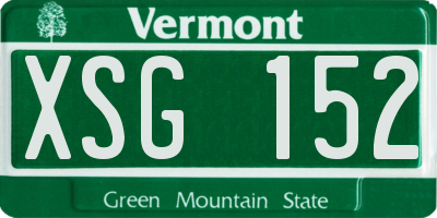 VT license plate XSG152