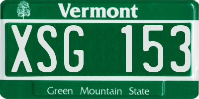 VT license plate XSG153