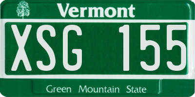 VT license plate XSG155