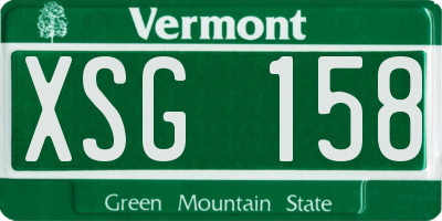 VT license plate XSG158