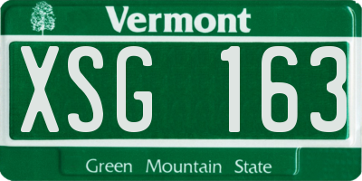 VT license plate XSG163