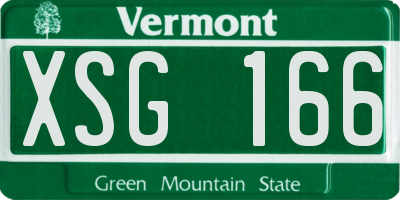 VT license plate XSG166
