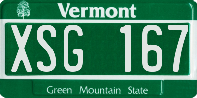 VT license plate XSG167