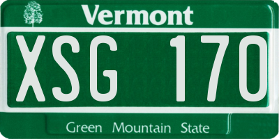 VT license plate XSG170