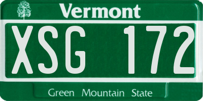 VT license plate XSG172