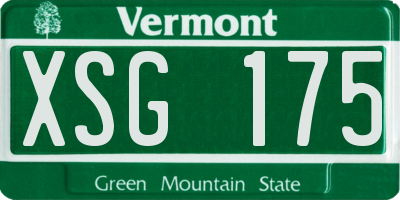 VT license plate XSG175