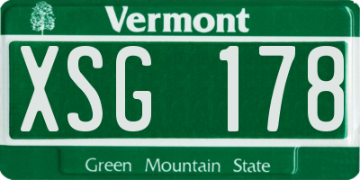 VT license plate XSG178