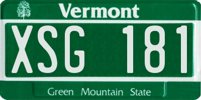 VT license plate XSG181